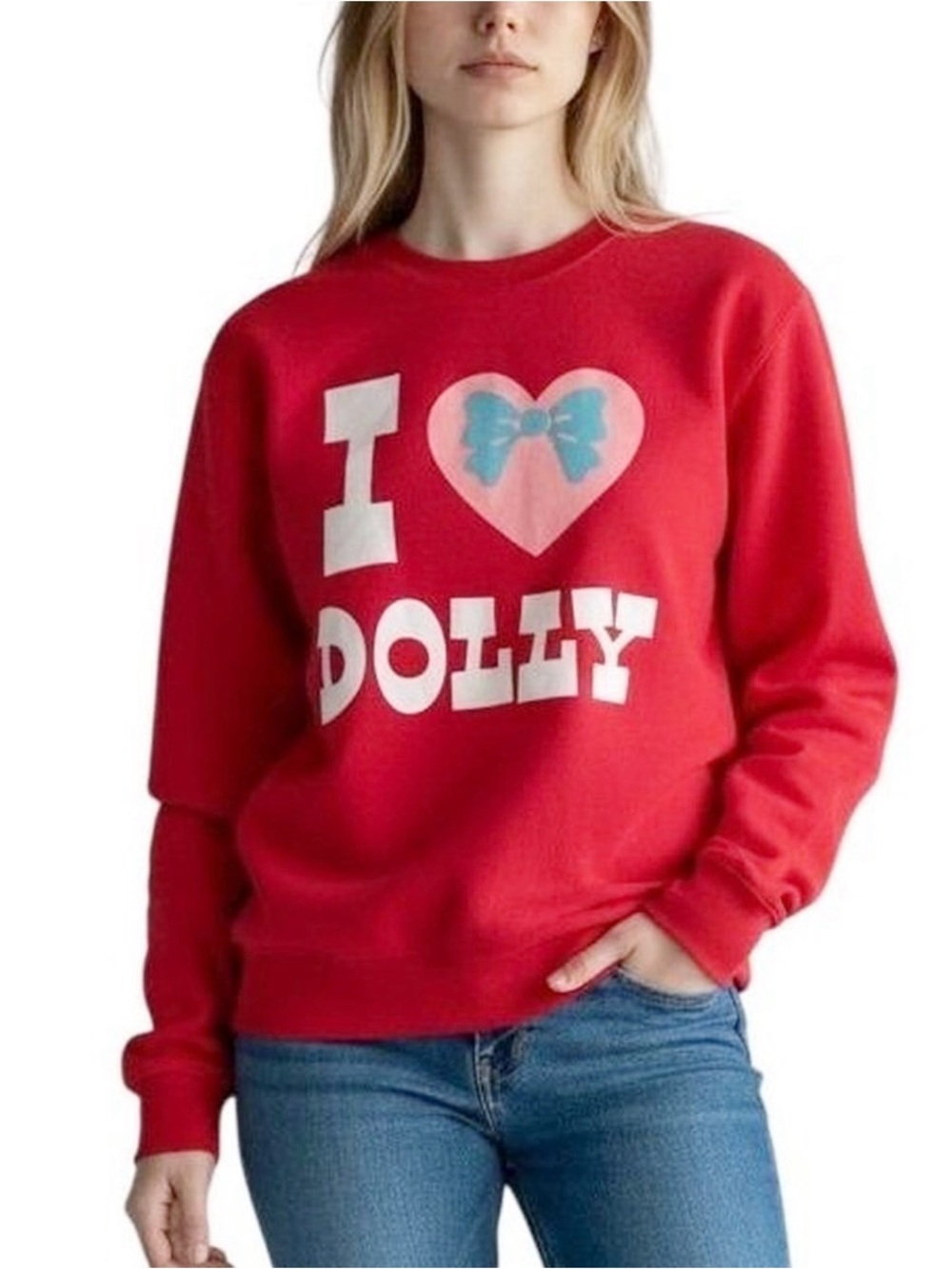 Dolly Parton I LOVE DOLLY Red Sweatshirt - NWOT